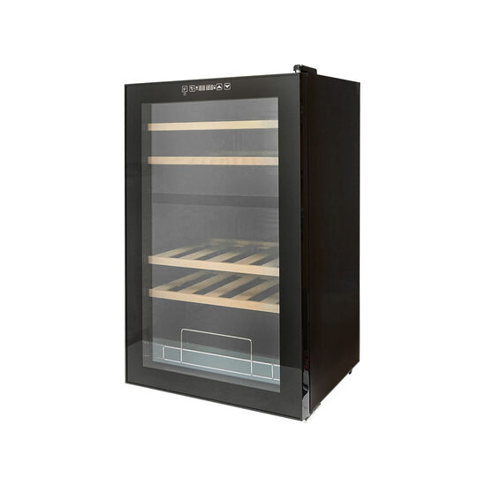 Frigider vin, 33 sticle cu 4 rafturi din lemn 88L, 220V